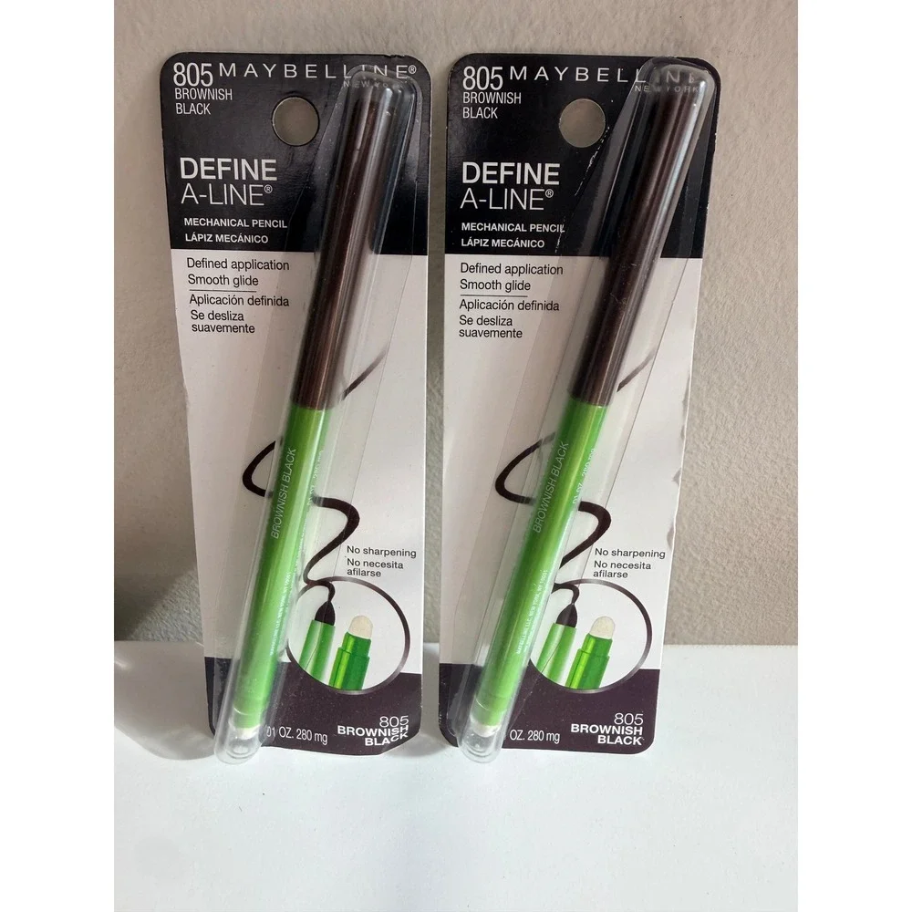 Maybelline Define-A-Line Eyeliner 2pk 805 Brownish Black Mechanical Pencil NWT